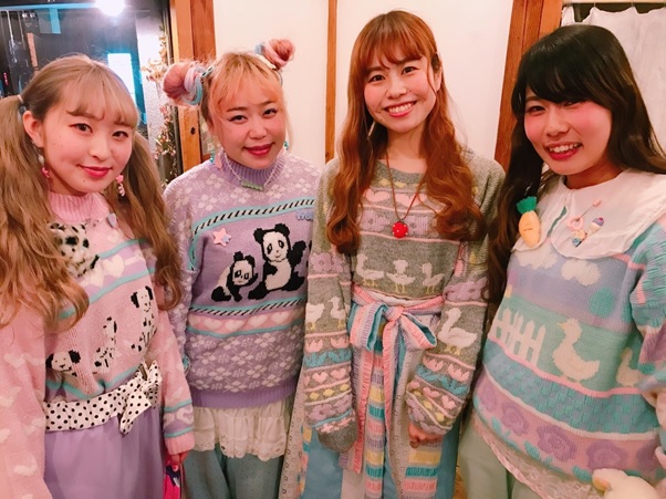 Fancy-kei Party - Some of the party attenders wearing some rare vintage fancy sweaters.