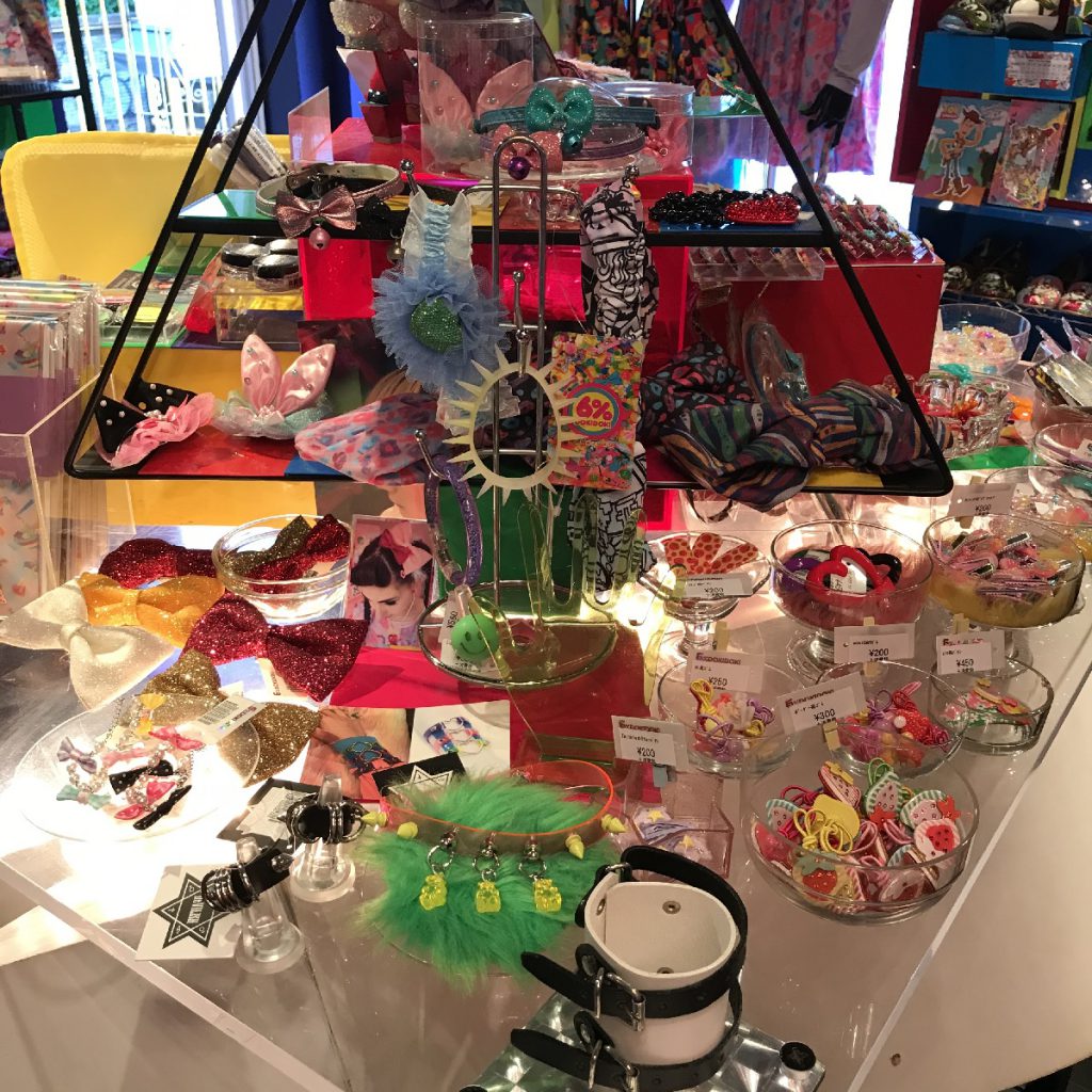 At the center of shop, there's some more DEVILISH accesories at 6% DOKIDOKI in Harajuku, Tokyo